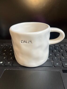Second Cup White Ceramic 'CALM.' Mug